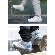 Sinerjim Silikon Ayakkabı Kılıfı Kaymaz Su Kir Geçirmez  M Beden Beyaz - Stokta Olan Renk Gönderilir