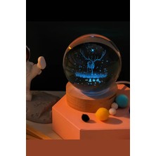 Yılbaşına Özel Renk Değiştiren Geyik Cam Küre