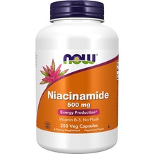 Now Foods Niacinamide (Vitamin B-3) 500 Mg, Energy Production, 250 Veg Capsules