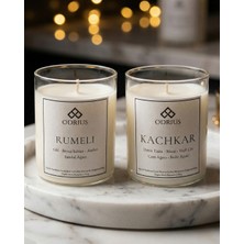 Zarif Mevsim Geçişi Kokulu Mum Seti – Gül, Sandal Ağacı, Çam, Sedir – 2’li Premium Mum – Soya & Hindistan Cevizi Bazlı ve Rafine Mineral ile Zenginleştirilmiş Özgün Mum Karışımı – (2x150g) - ODRIUS