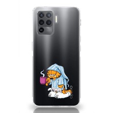 Manitoba Oppo Reno 5 Lite Uyumlu Baskılı Yumuşak Silikon Şeffaf Telefon Kılıfı