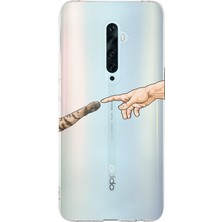 Manitoba Oppo Reno 2z Uyumlu Baskılı Yumuşak Silikon Şeffaf Telefon Kılıfı