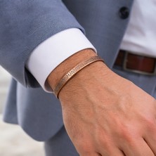 Sevil Gülgün Saf Bakır El Yapımı Ayarlanabilir Erkek Bileklik - Geleneksel Dövme Bakır Kelepçe