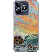 Manitoba Realme C53 Uyumlu Baskılı Yumuşak Silikon Şeffaf Telefon Kılıfı