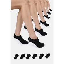 ERENART Bambu Kadın Sneaker Siyah Çorap Dikişsiz Görünmez Bilekte Spor Çorap Premium 6'lı Paket