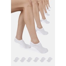 ERENART Bambu Kadın Sneaker Beyaz Çorap Dikişsiz Görünmez Bilekte Spor Çorap Premium 6'lı Paket