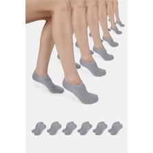 ERENART Bambu Kadın Sneaker Gri Melanj Çorap Dikişsiz Görünmez Bilekte Spor Çorap Premium 6'lı Paket