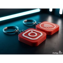 Olafigo NFC Akıllı Sosyal Medya Anahtarlığı - Dijital Profil Paylaşım Etiketi - Temassız Hızlı Bağlantı