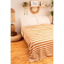 %100 Pamuk Çift Kişilik Püsküllü Pike, Yatak Örtüsü 130X180CM