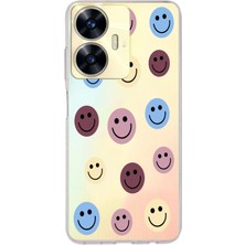 Manitoba Realme C55 Uyumlu Baskılı Yumuşak Silikon Şeffaf Telefon Kılıfı