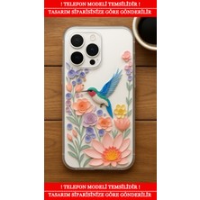 CoverMarkt Samsung Galaxy S21 Ultra Kılıf Premium Şeffaf Silikon Darbe Emici GüllerKuşlar Desenli Trendia