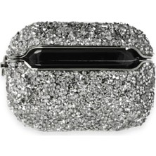 Airpods Pro (1.nesil) Mira Taşlı Kılıf - Gümüş