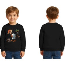 Sedirli Unisex Braınrot Baskılı Çocuk Swaetshirt 3 Iplik Şardonlu