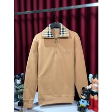 Burberry Ekose Desenli Yarım Fermuarlı Sweatshirt