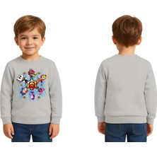 Sedirli Unisex Brawl Stars Baskılı Çocuk Swaetshirt 3 Iplik Şardonlu