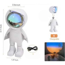 Store Mania Gün Batımı Lambası Işık Arka Plan Projektör Sevimli Astronot Enerji Tasarruflu STOREMANIA-965