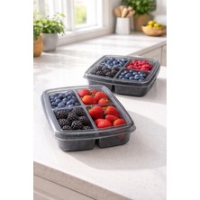 4 Bölmeli Buzdolabı Organizeri 400 Ml, Friz Düzenleyici, 2'li Set