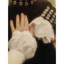 Firuz Rukye Krem Güpürlü Seyyar Manşet Kolluk