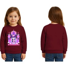 Sedirli Unisex Kuromi Baskılı Çocuk Swaetshirt 3 Iplik Şardonlu