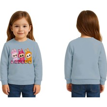 Sedirli Unisex Labubu Baskılı Çocuk Swaetshirt 3 Iplik Şardonlu