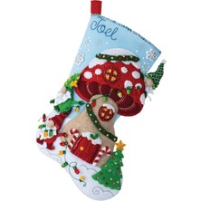Bucilla, Gnome Christmas 45,72 cm Keçe Aplike Çorap Yapma Kiti, Kendin Yap Tatil Iğne Noktası Sanatları ve El Sanatları Için Mükemmel, 89473E