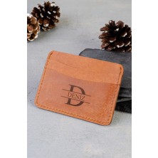 Kişiye Özel Isimli El Yapımı Hakiki Deri Taba Kartlık - Grain Minimal