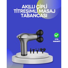 Zenvia Portatif Şarjlı Masaj Tabancası 4 Başlık Derin Doku Masaj Aleti ZNV-254110