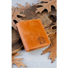 Kişiye Özel Isimli El Yapımı Hakiki Deri Taba Cüzdan - Grain Fold