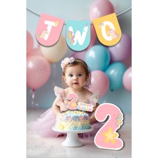 Niksy Design Unicorn Temalı Two Mini Parti Süsü Seti 2 Yaş Doğum Günü Konsepti