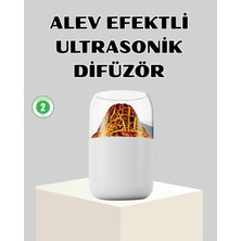 TeknoBaran Ultrasonik Alev Efektli Aromaterapi Difüzörü USB Şarjlı ve Otomatik Kapanma Özellikli Teknobar