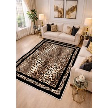 STY Home Leopar Dijital Baskı Salon Halısı Kaymaz Tabanlı Yıkanabilir Halı Yolluk