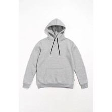 Alfanora Kadın Uzun Kol Kapşonlu Basic Sweatshirt Hoodie - Gri
