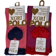 Multipa Xgri Polo Kuş Tüylüm Pamuklu Kadın Çorabı 2 Çift
