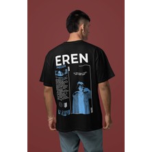 Sevbano Eren Jaeger Attack On Titan Sırt Baskılı Unisex Oversize Karakter Anime Tişört