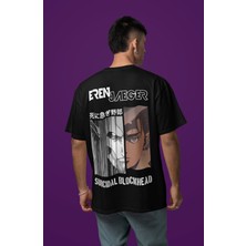 Sevbano Eren Yaeger Attack On Titan Sırt Baskılı Unisex Oversize Anime Tişört