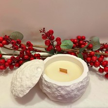 Glaze Mud Ay Görünümlü Kapaklı Dekoratif Mum | Minimal Ev & Ortam Mumu