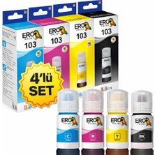Ero Print Epson EcoTank L3156 Yazıcı İçin Muadil 4 Renk Mürekkep Set