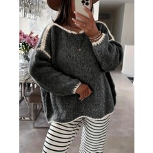 Livizmir Moda Kadın Uzun Kollu Kayık Yaka Triko Bluz