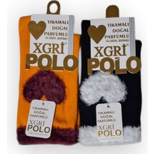Multipa Xgri Polo Kuş Tüylüm Pamuklu Kadın Çorabı 2 Çift