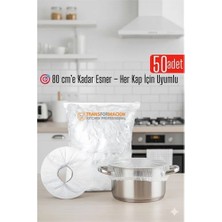 Shopwave 50'li Tencere Bonesi - 80 cm Esnek Streç Kapak Seti, Gıda Koruma Için