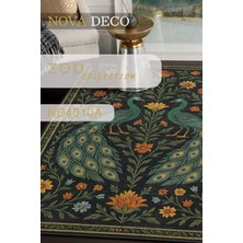 Nova Deco Vintage Serisi Egzotik Hayvan Motifli Dijital Baskılı Kaymaz Taban Dekoratif Halı