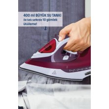 Store Mania Yeni Nesil Kırmızı Buharlı Ütü 2200 Watt Seramik Tabanlı Yüksek Buhar Gücü STOREMANIA-9654