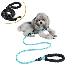 Sinerjim Reflektörlü Fosforlu Köpek Gezdirme Halatı Tasma Kayışı Metal Kancalı 130 cm