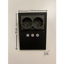 Orjinal Aygün Tezgah-Dolap Altı Çift Prizli Siyah Kasa Aydınlatma Günışığı 3200K