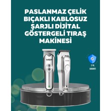 Profesyonel Saç ve Sakal Kesme Makinesi – Şarjlı, Sessiz Motor, Ayarlanabilir Tarak Kozmix