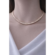 Huma Butik Takı Aksesuar Gold & Gümüş Detaylı Çelik Boncuk Kolye – Iki Renk Şık Tasarım