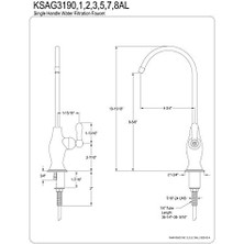 KSAG3197AL Restorasyon Su Filtrasyon Musluğu, Fırçalanmış Pirinç, 2 x 4,75 x 10,94