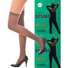Desimo Kalın 70 Denye Jartiyersiz Ekonomik Diz Üstü Mousse Çorap 2 Çift