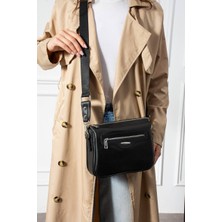 Asel Çanta,klasik Çapraz Fitil Detaylı , siyah kadın Çapraz Çantası