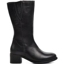 Pepita 9289 Topuklu Kaymaz Ara Boy Klasik Deri Kadın Çizme